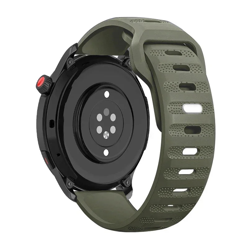 Textured Pin-and-Tuck Silicone Band for Motorola Moto — Olive Green