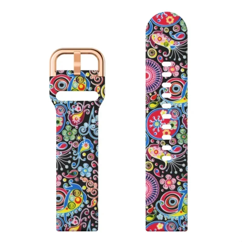 Garmin Printed Silicone Band in Colorful Paisley