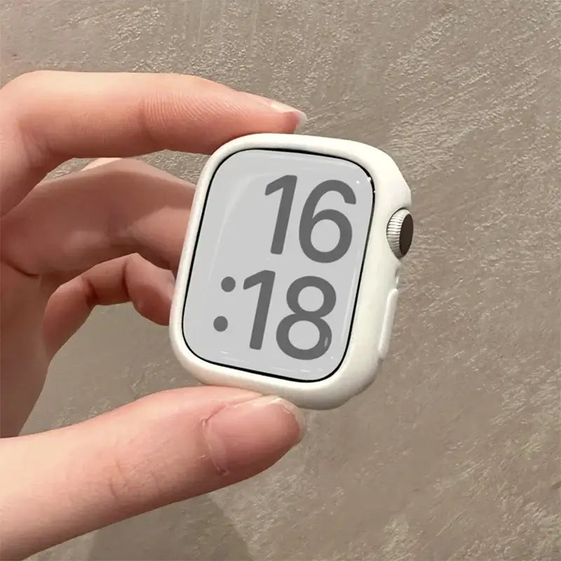 Close-up of white fitted Apple Watch case