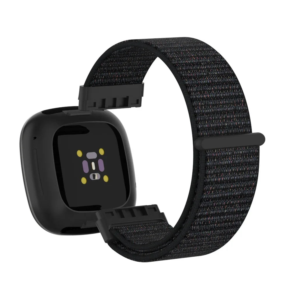 Black / Gray Fitbit Versa 4, Versa 3, Sense 2 and Sense Nylon Sport Loop Band