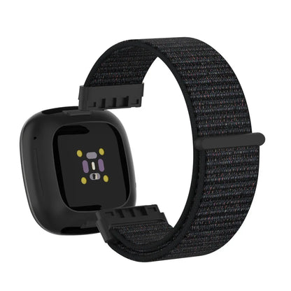 Black / Gray Fitbit Versa 4, Versa 3, Sense 2 and Sense Nylon Sport Loop Band