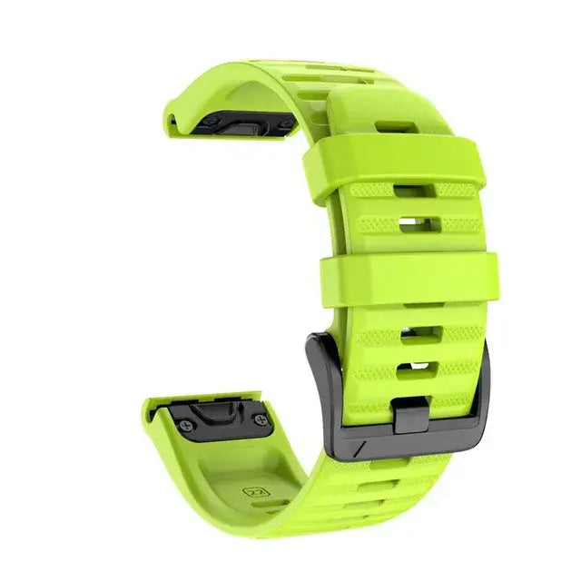 Garmin QuickFit Silicone Band - Solid and Perforated in Lime Green - Solid