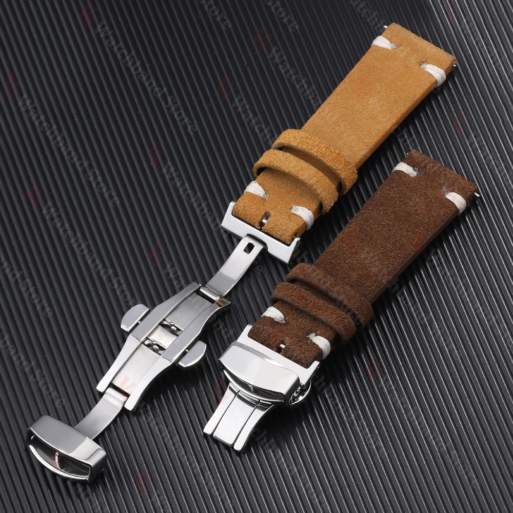 Garmin Suede Butterfly Clasp Band — butterfly clasp close-up