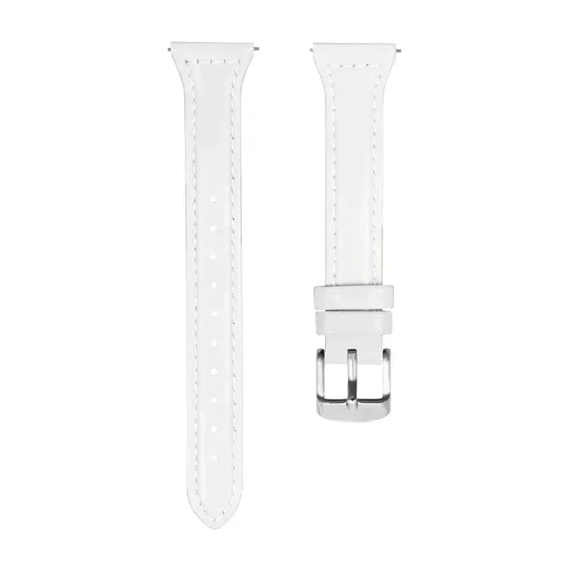 Polar Slim Leather Band with Stitched Edges – White