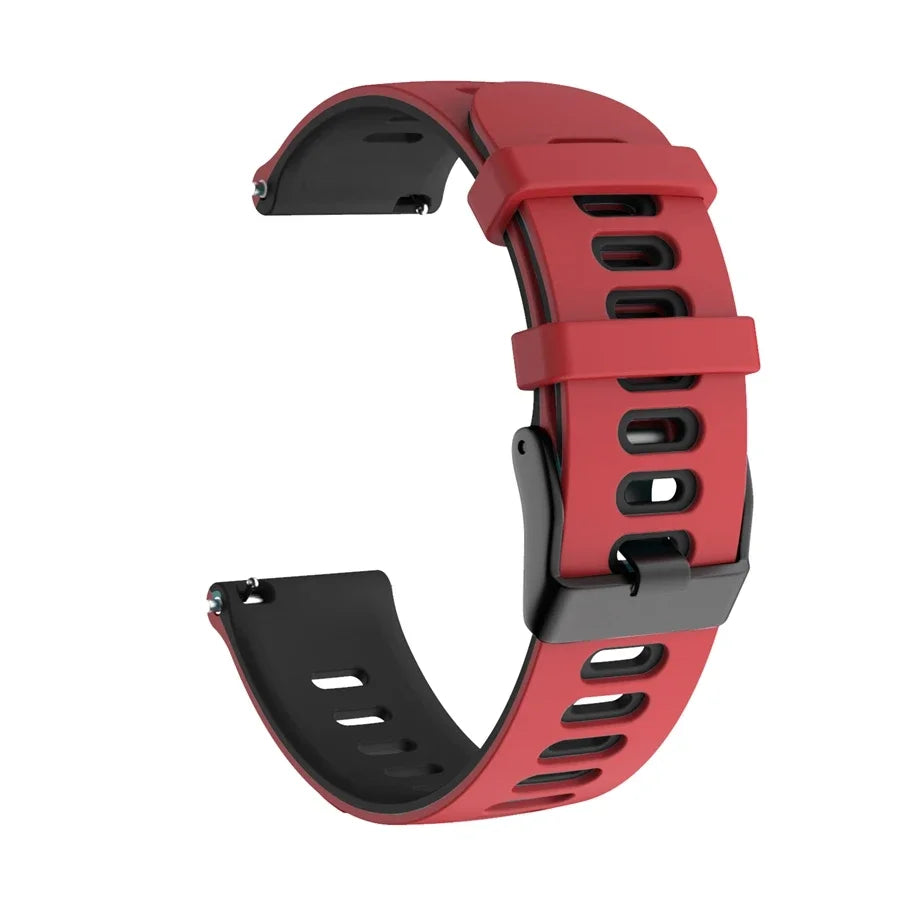 OnePlus Smartwatch Silicone Band Sports Strap Replacement Bracelet in red with black accents, designed for comfort and style.