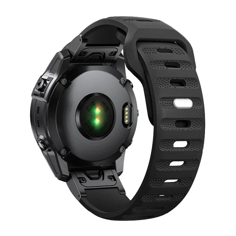 Black Garmin QuickFit 22/26mm Lightweight Soft Silicone Band