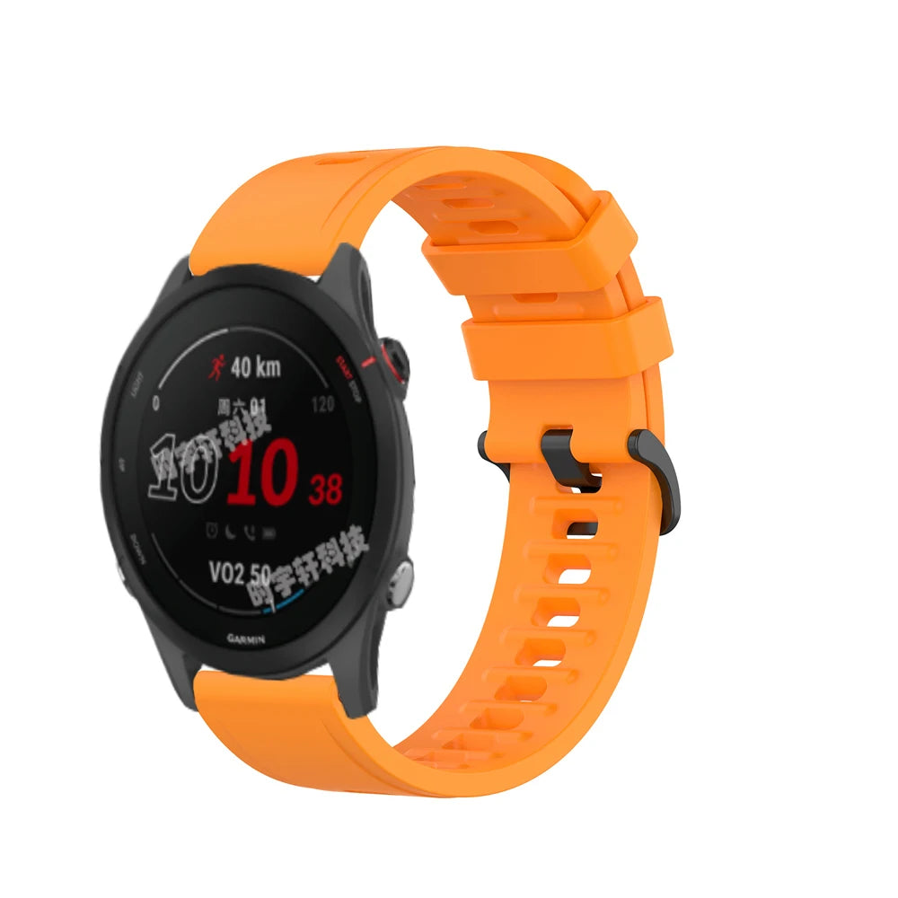 Silicone Pin Buckle Band for Motorola Moto — Orange band on a watch