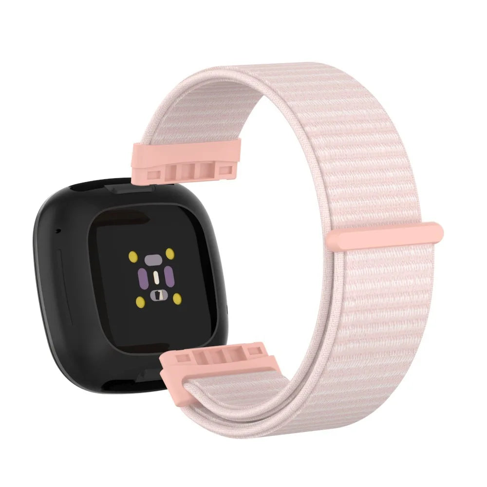 Pale Pink Fitbit Versa 4, Versa 3, Sense 2 and Sense Nylon Sport Loop Band