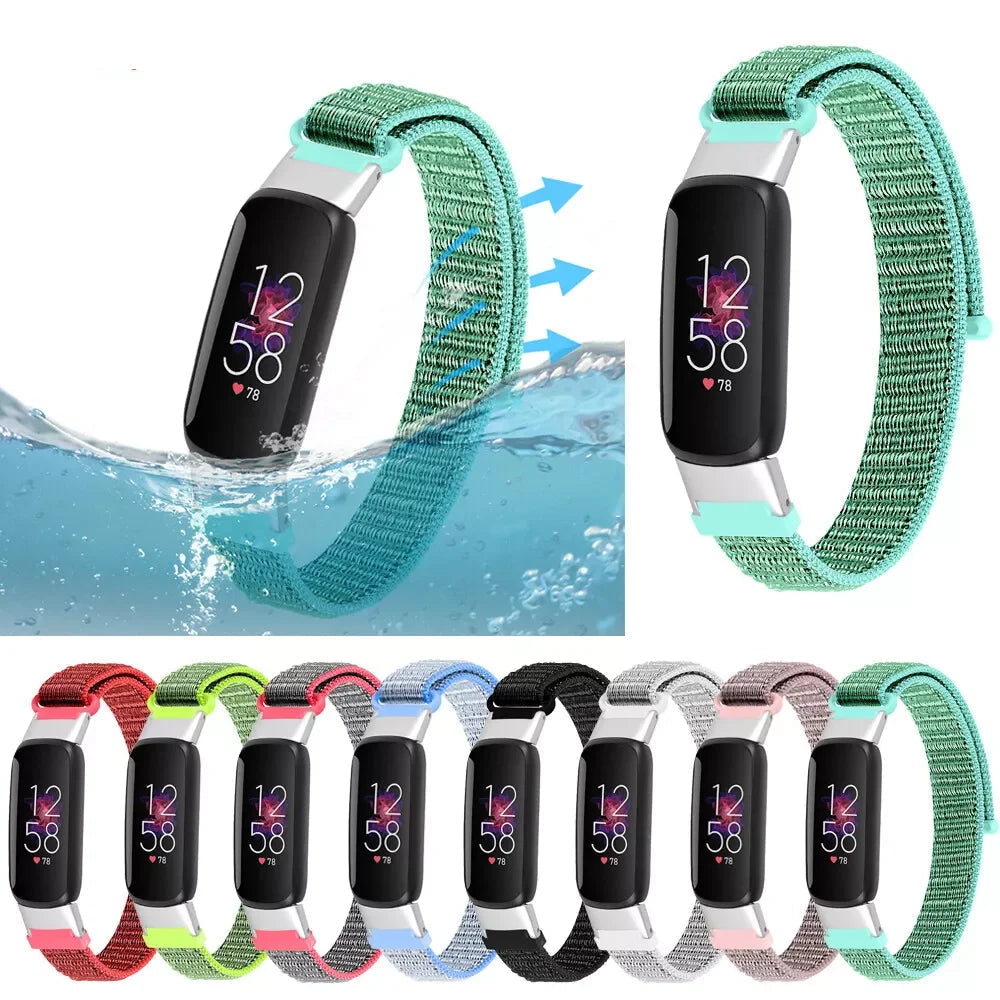 Fitbit Luxe Nylon Hook-and-Loop Sport Band - Nylon loop color options