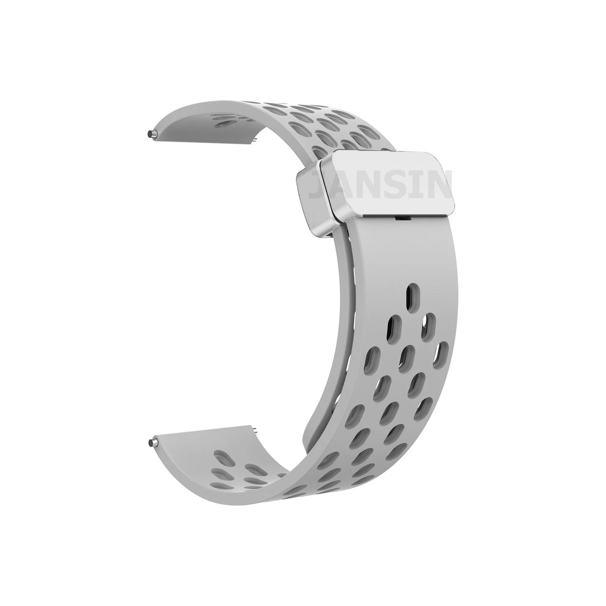 Polar Perforated Silicone Band with Magnetic Clasp — Light Gray / Silver Clasp