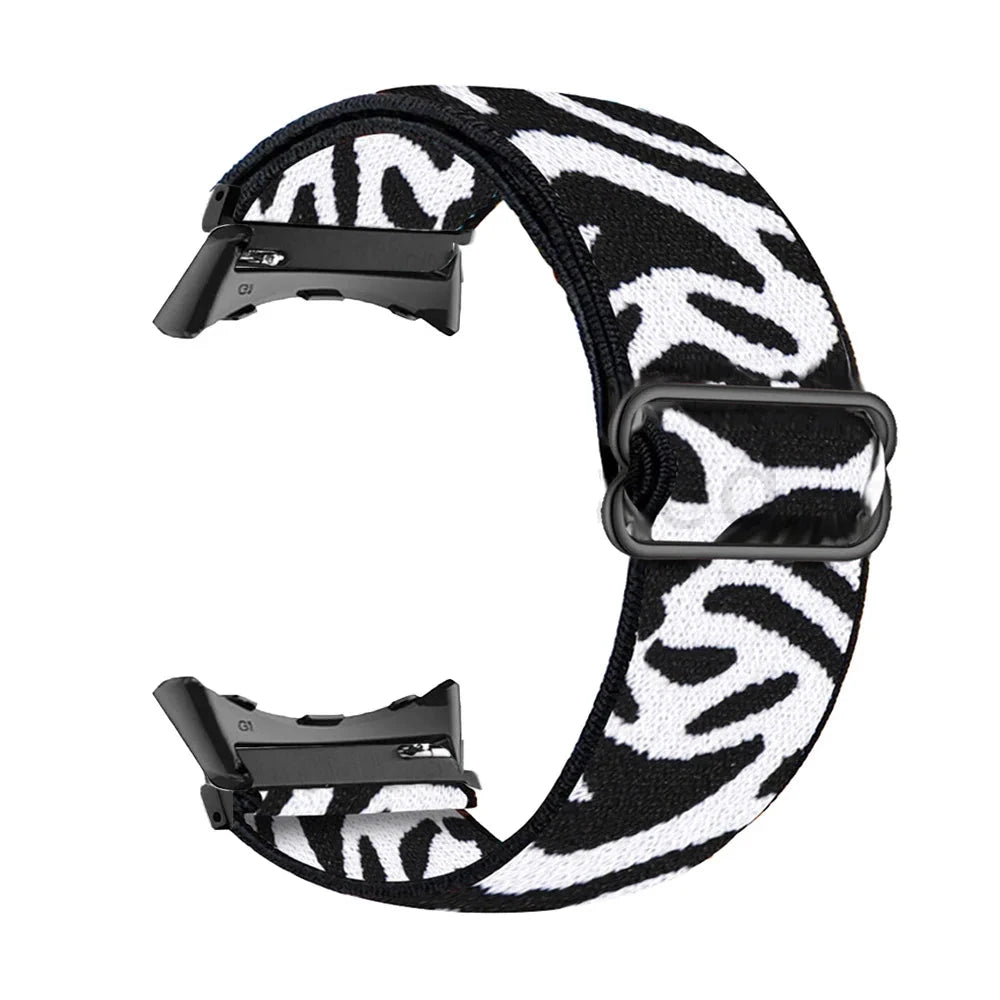 White Zebra Google Pixel Watch 5, 4 and 3 41mm Elastic Nylon Band, 31 Patterns