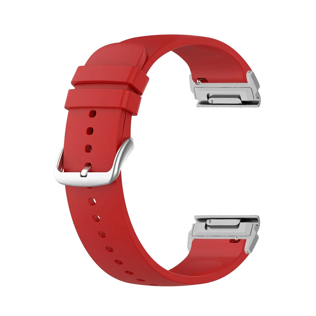 Garmin QuickFit Smooth Silicone Buckle Band in Red / Silver