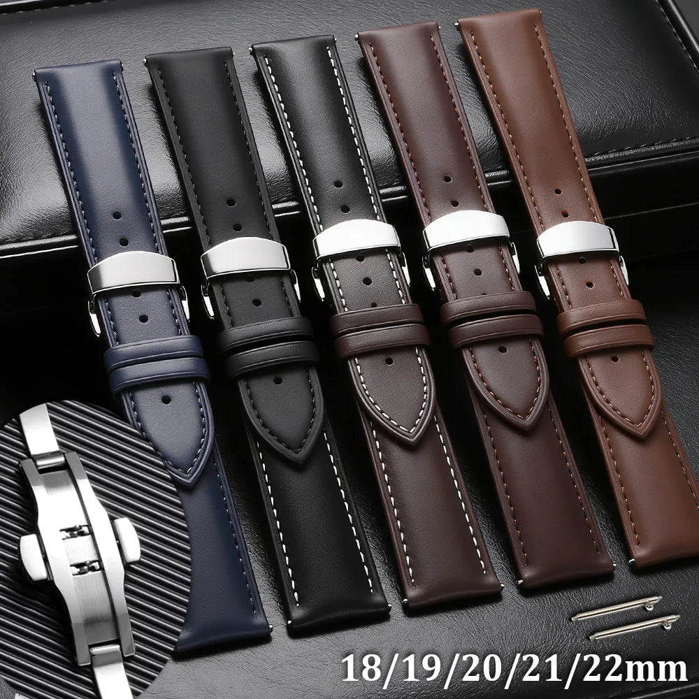 Garmin Leather Butterfly Clasp Band in several colors