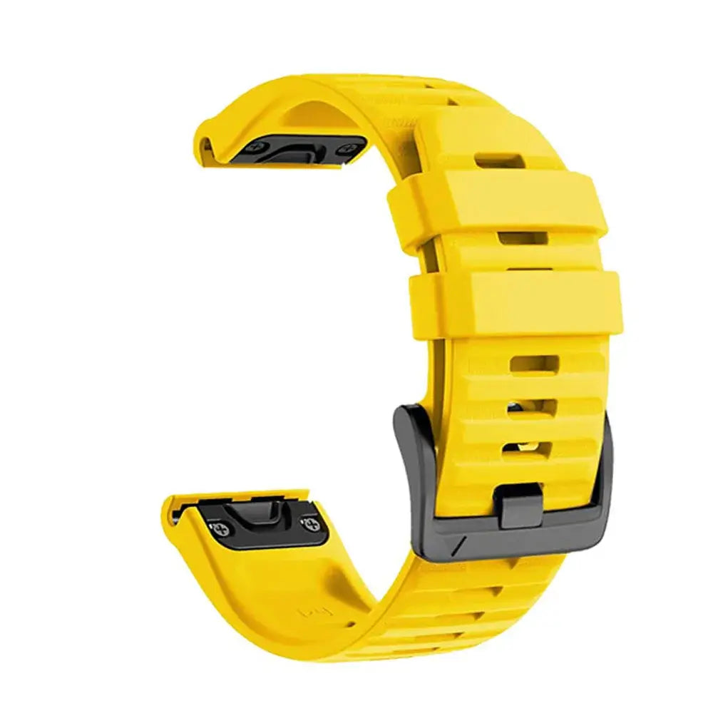 Garmin QuickFit Silicone Band - Solid and Perforated in Yellow - Solid