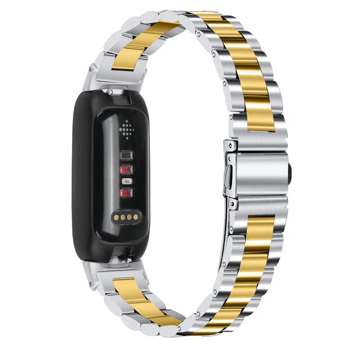 Fitbit Inspire 3 Stainless Steel Three-Link Band - Silver / Gold