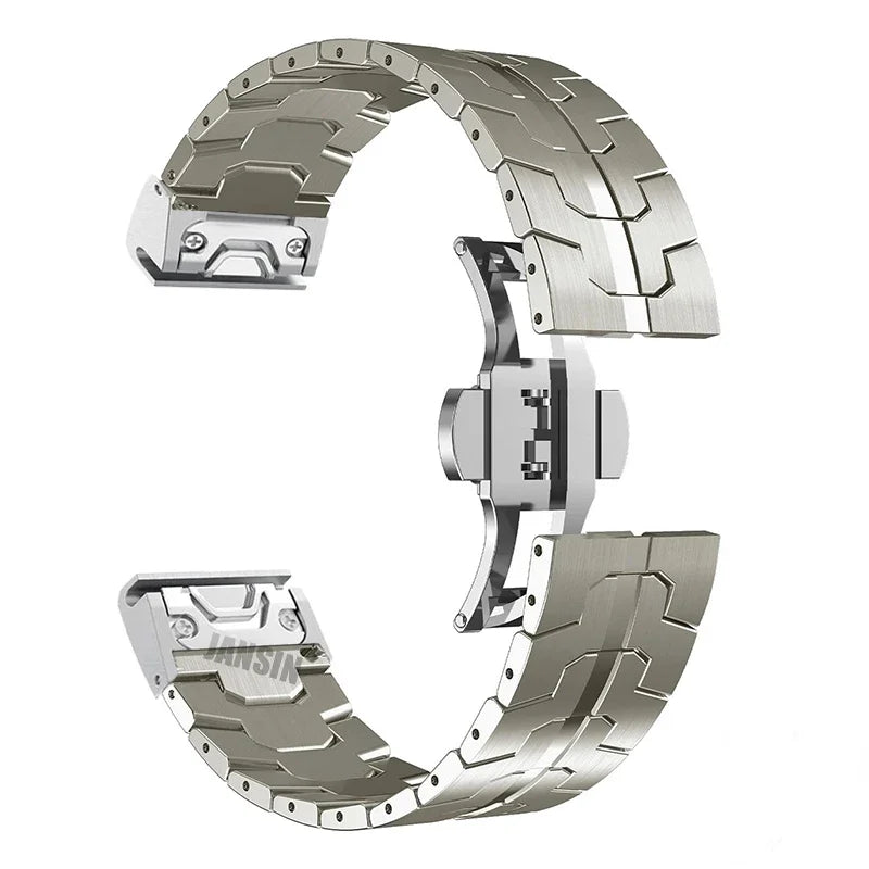 Titanium Garmin QuickFit 22/26mm Stainless Steel Bracelet with Color Stripe