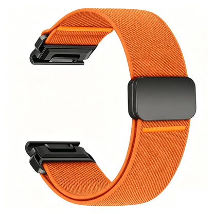 Orange Garmin QuickFit 22/26mm Woven Nylon Band with Magnetic Closure