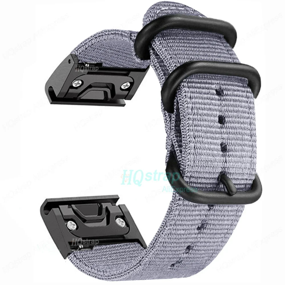 Garmin QuickFit Canvas Nylon Buckle Band gray nylon buckle band