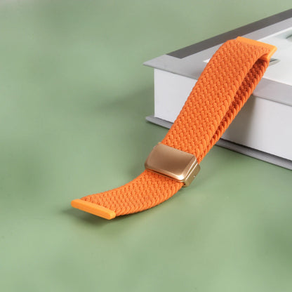 Orange Fitbit Versa 4, 3, 2 and Sense 2 Braided Nylon Band, Magnetic Clasp