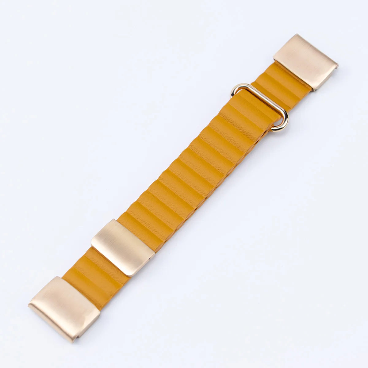 Garmin QuickFit Ribbed Magnetic Leather Band in Mustard Yellow