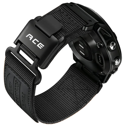 Black Garmin QuickFit 22/26mm Rugged Nylon Band with Magnetic Buckle