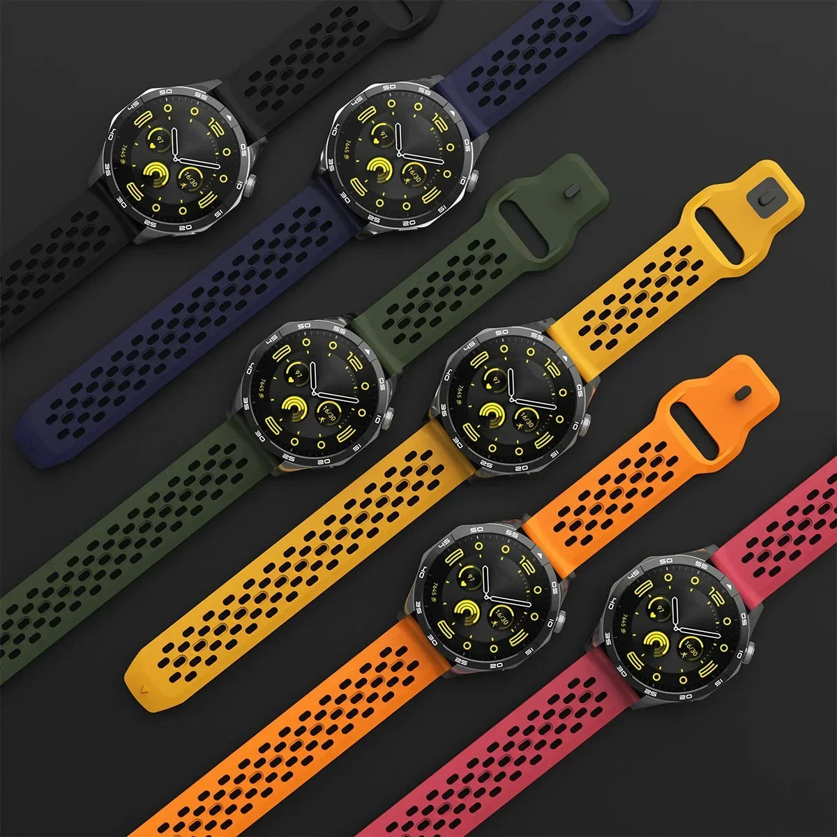 Perforated Silicone Band for Motorola Moto — Assortment of perforated band colors