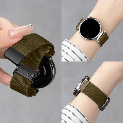 Olive Green Garmin 18/20/22mm Quick Release Woven Nylon Magnetic Band
