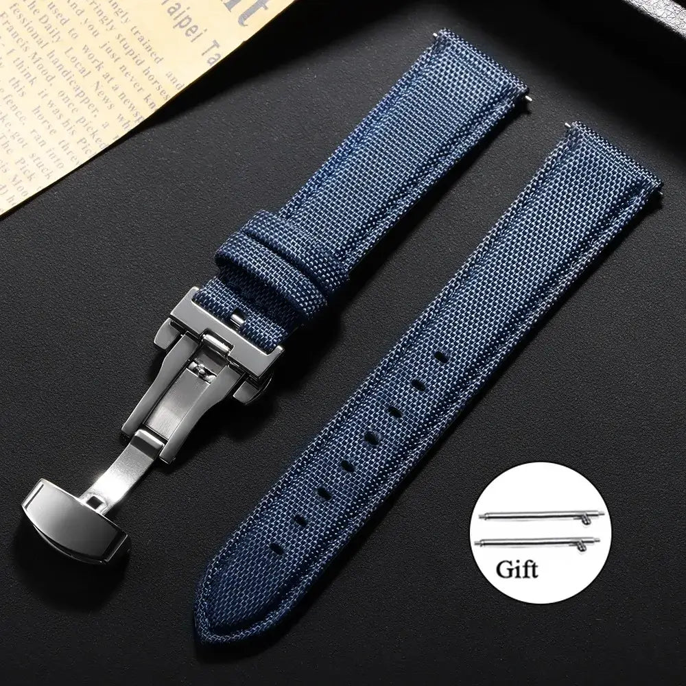 Amazfit Sailcloth Nylon Watch Band with Butterfly Clasp - Navy Blue