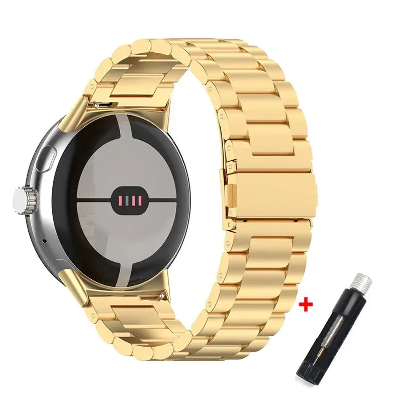 Classic Steel Link Google Pixel Watch Bracelet in Gold