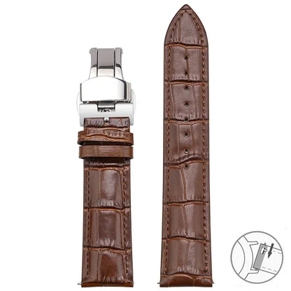 Garmin Croc-Embossed Leather Band in Dark Brown with Butterfly Clasp