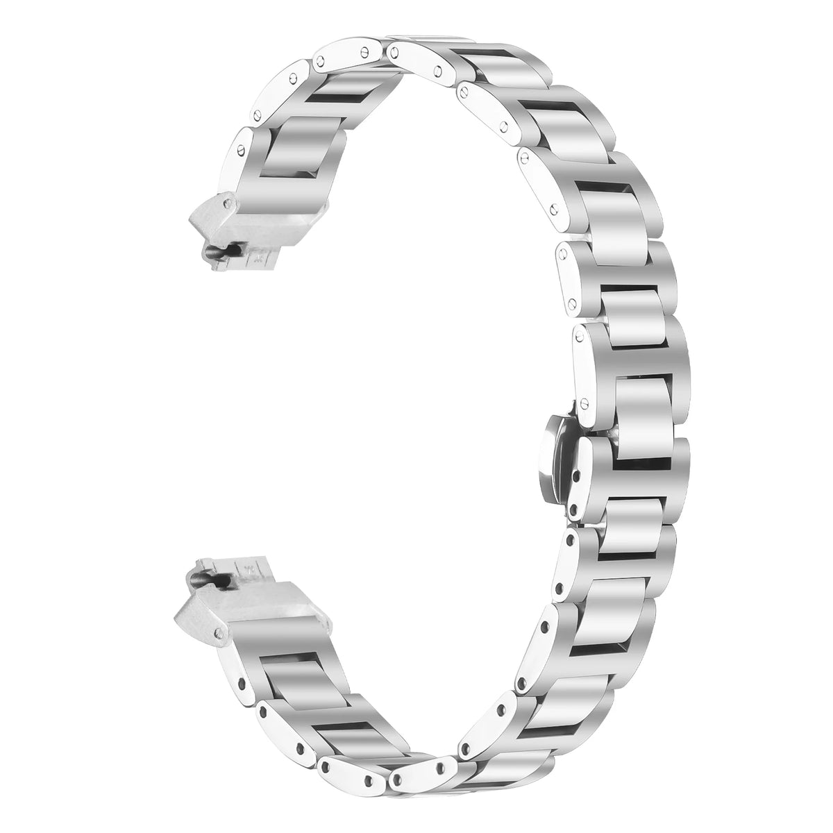 Silver Fitbit Inspire 2, Inspire HR and Ace 3 Stainless Steel Link Band