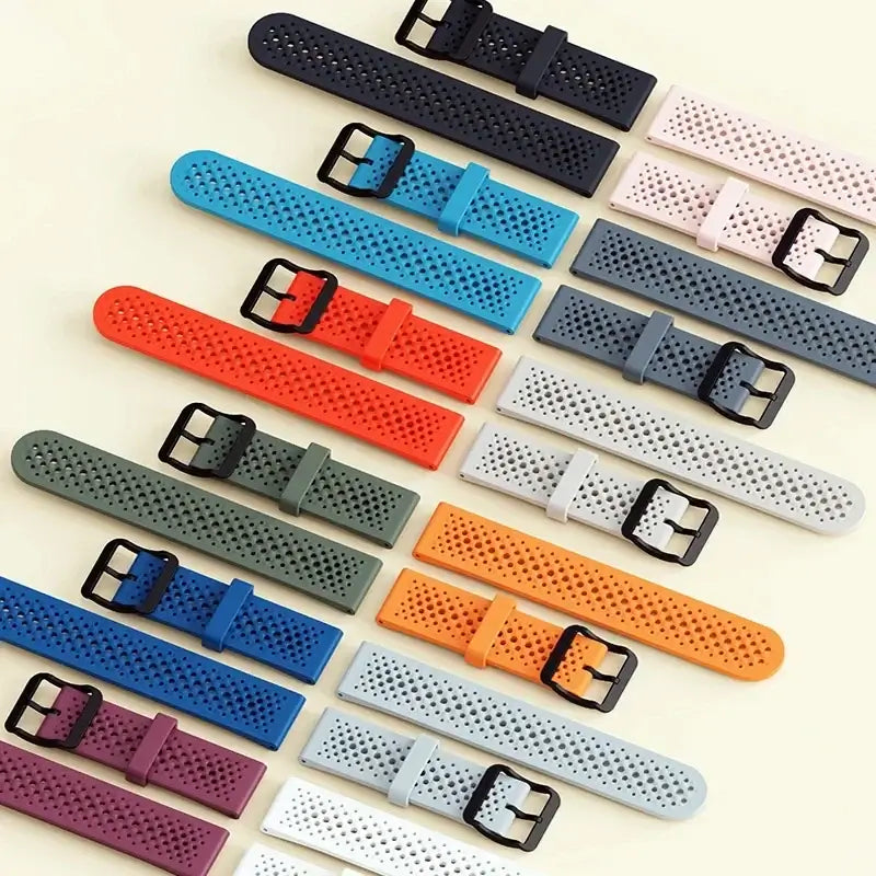 Perforated Silicone Buckle Band for Amazfit – solid and two-tone color choices