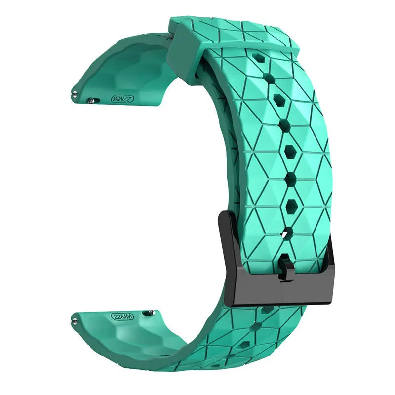 Polar Geometric Silicone Band with Black Buckle – Teal