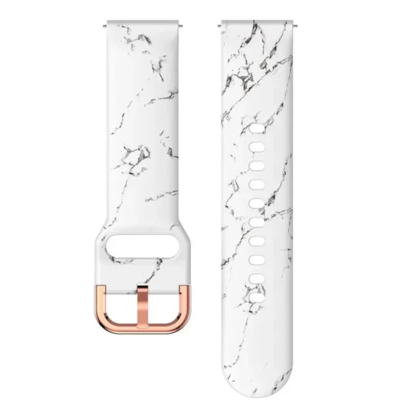 Garmin Printed Silicone Band in White Marble
