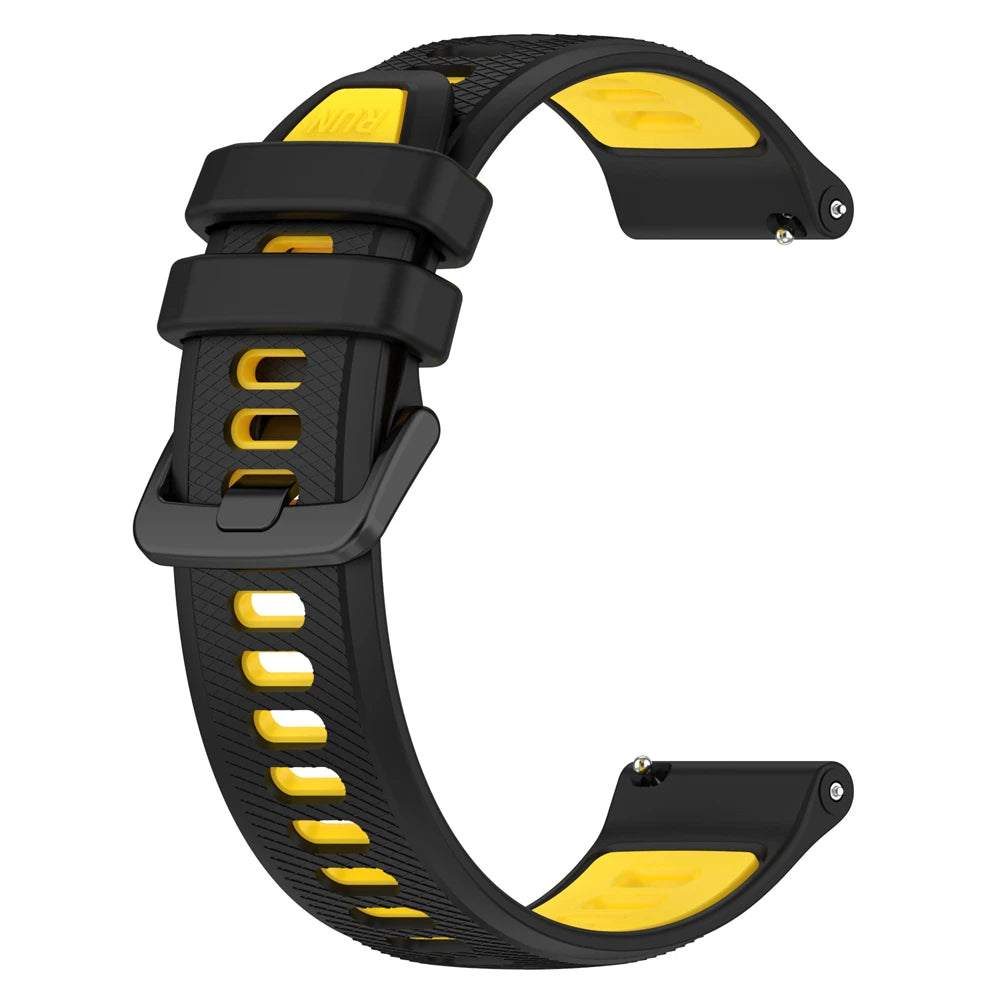 Polar Textured Silicone Sport Band in Solid and Two-Tone Colors — Black / Yellow