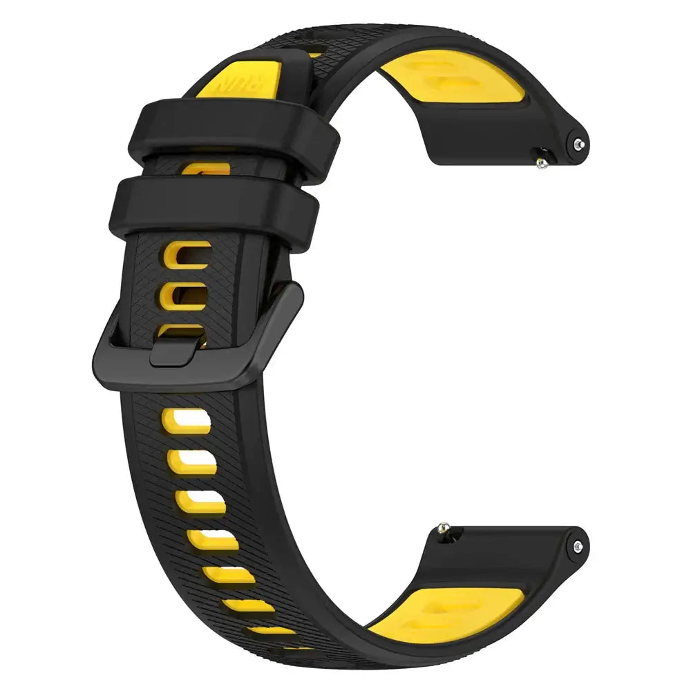 Amazfit Textured Silicone Sport Band in Solid and Two-Tone Colors — Black / Yellow