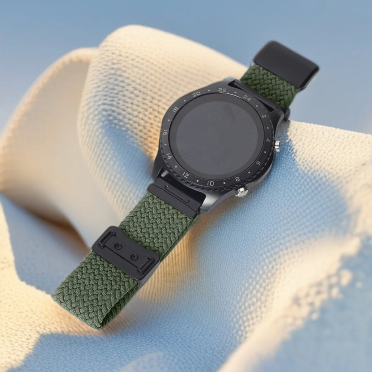 Pine Green Garmin 18/20/22mm Quick Release Braided Nylon Magnetic Band