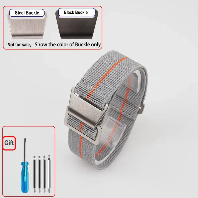 Amazfit Elastic Nylon Parachute Watch Band - Light / Gray / Orange
