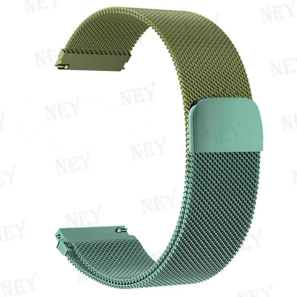 COROS Stainless Steel Milanese Mesh Watch Band - Olive / Teal