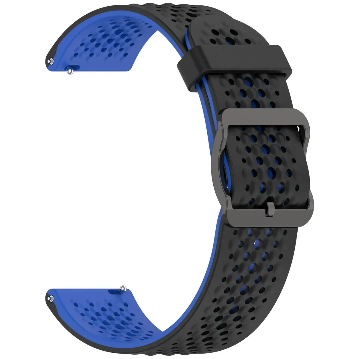 Perforated Silicone Buckle Band for Amazfit – Black / Blue