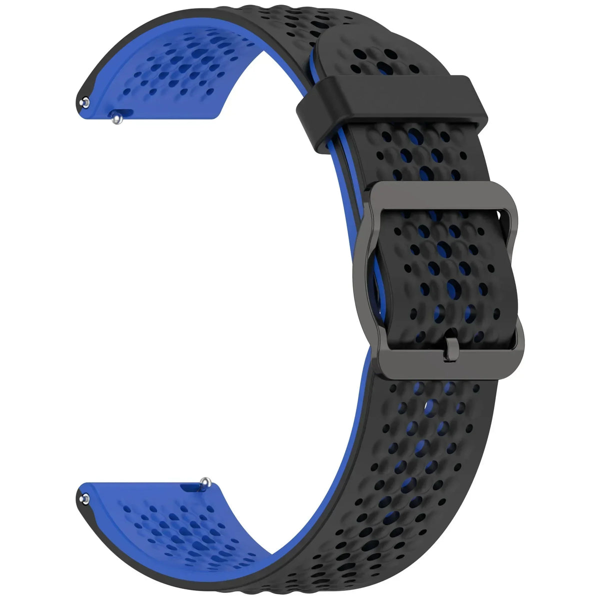 Perforated Silicone Buckle Band for Polar – Black / Blue