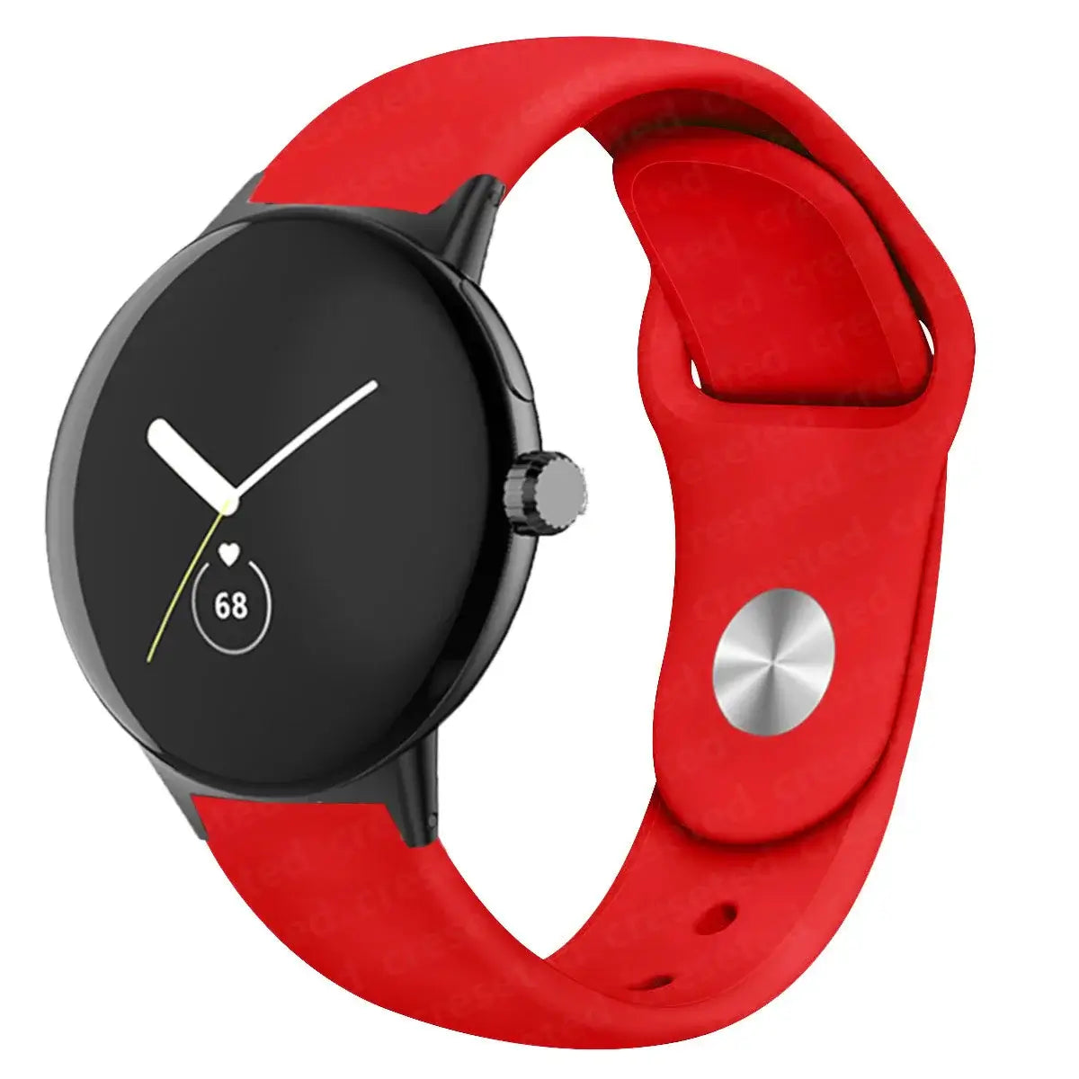 Round Stud Silicone Google Pixel Watch Band in Red