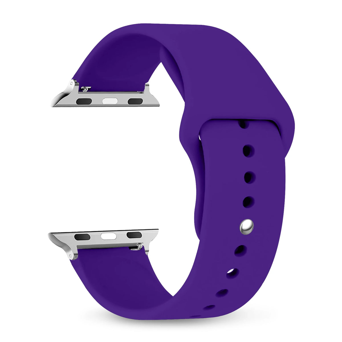Classic Pin-and-Tuck Silicone Apple Watch Band in Purple