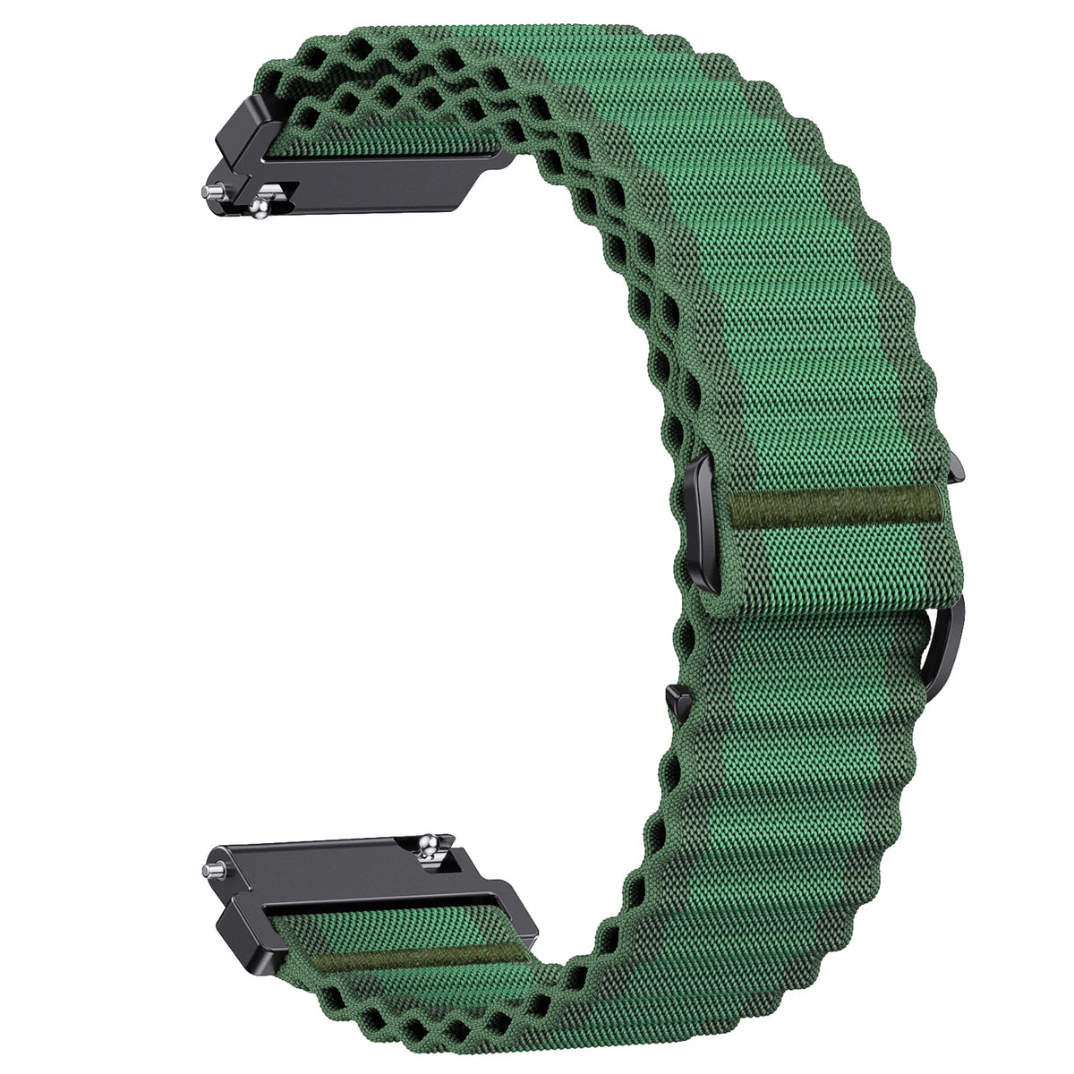 OnePlus Watch Band Quick Fit Nylon Strap Sport Loop Bracelet in green, designed for comfort and adaptability.