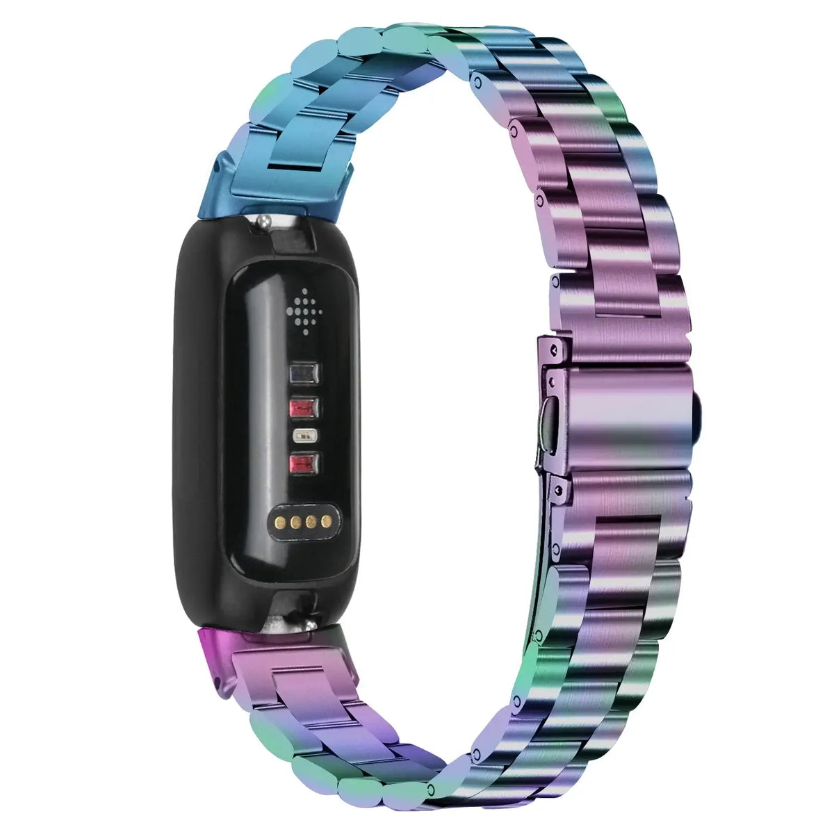 Fitbit Inspire 3 Stainless Steel Three-Link Band - Iridescent Rainbow