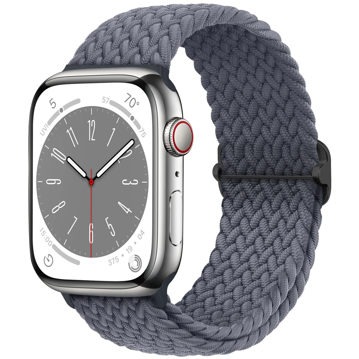 Stretch Braided Nylon Apple Watch Loop with Slider in Slate Gray