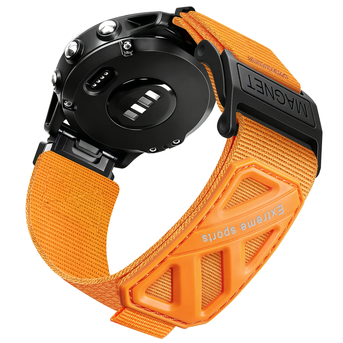 Orange Garmin QuickFit 22/26mm Nylon Sport Band with Magnet Buckle