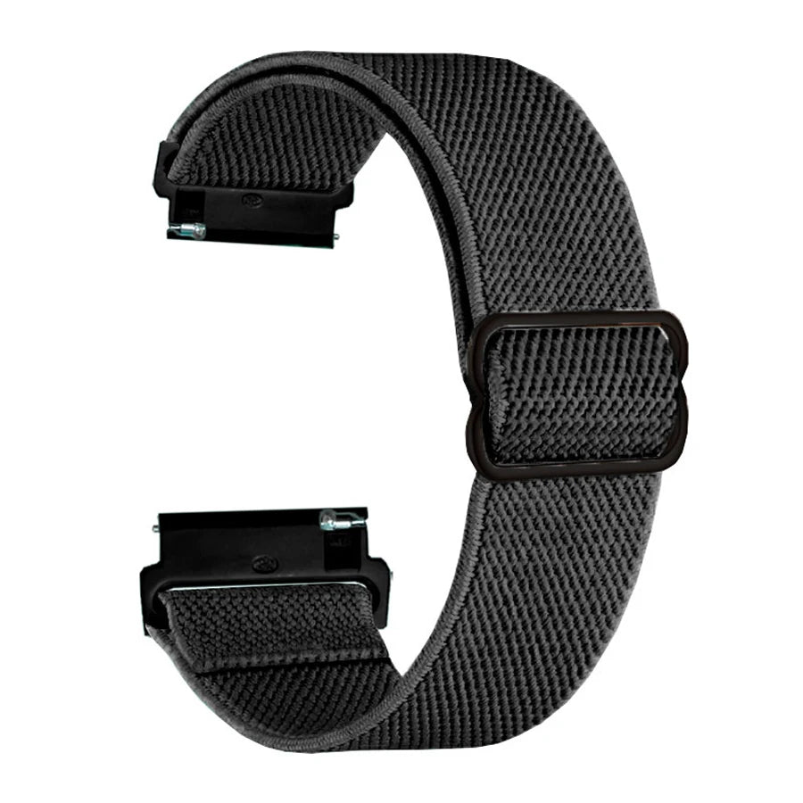 Black Garmin 18/20/22mm Quick Release Elastic Nylon Band