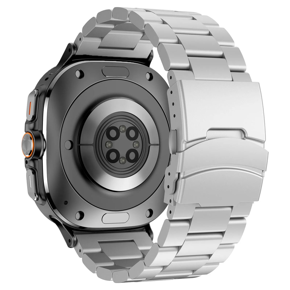 Samsung Galaxy Stainless Steel Link Watch Band - Ultra/Ultra2 in silver-black color, showcasing sleek design and durability.