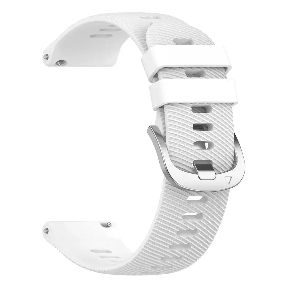 Amazfit Textured Silicone Band with Color and Buckle Options — White / Silver Buckle